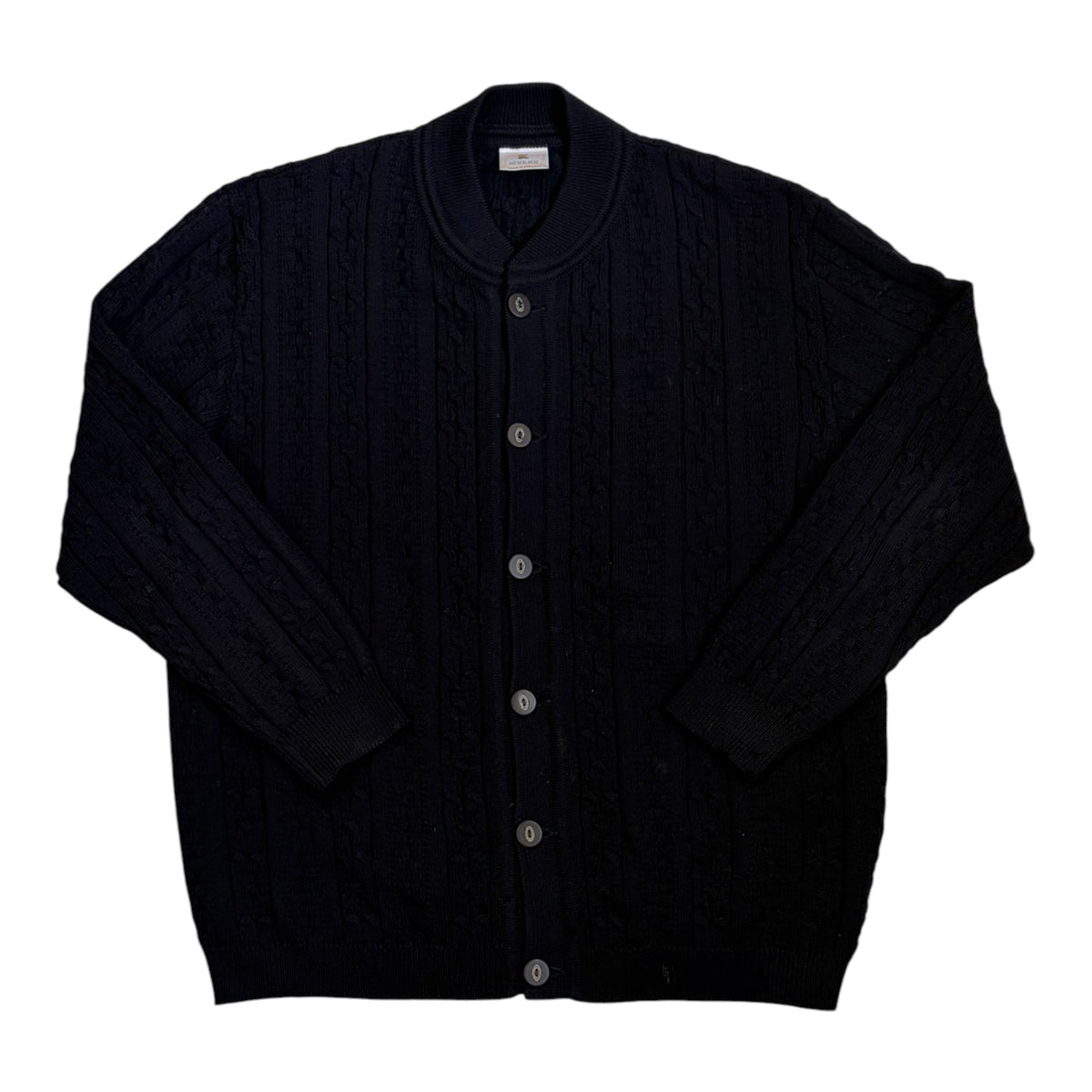 navy blue wool cardigan