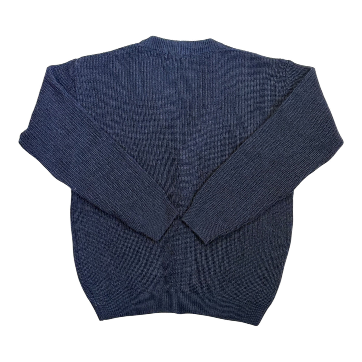 navy blue wool cardigan blue back