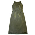 olive green shimmering silk dress
