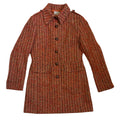 orange bouclé wool coat, tailored fit