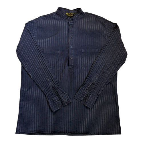 pin stripe band collar shirt