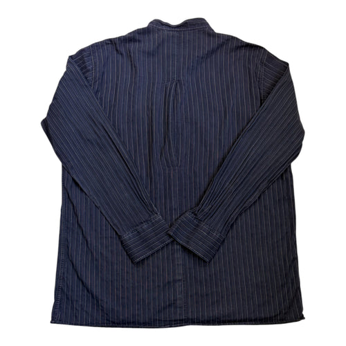 pin stripe band collar shirt back