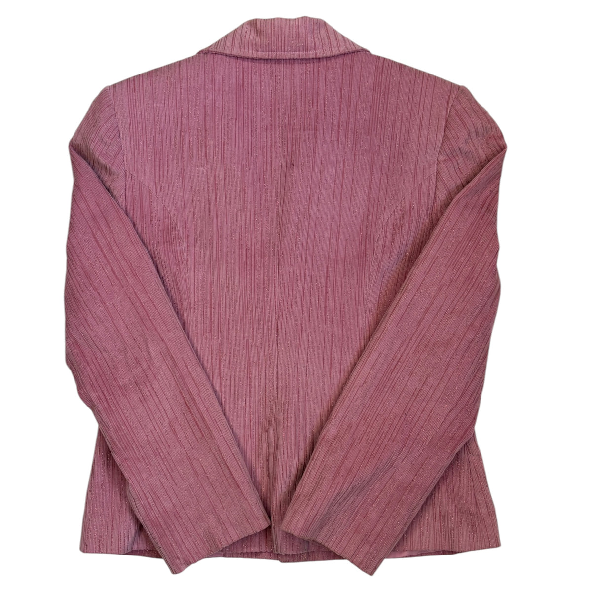 pink glitter blazer with stripes back