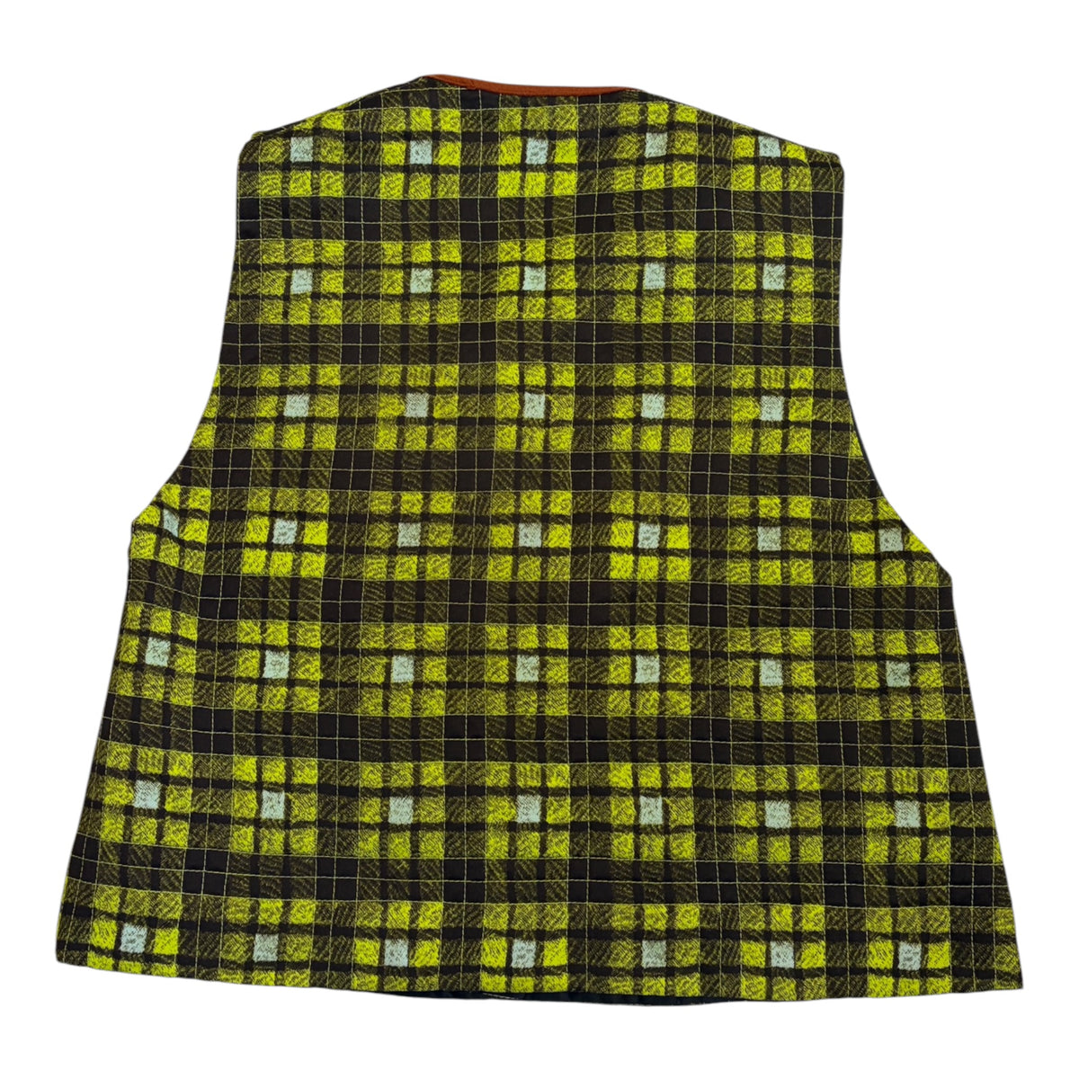 quilted, checkered cross over vest back