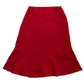 red Benetton linen skirt
