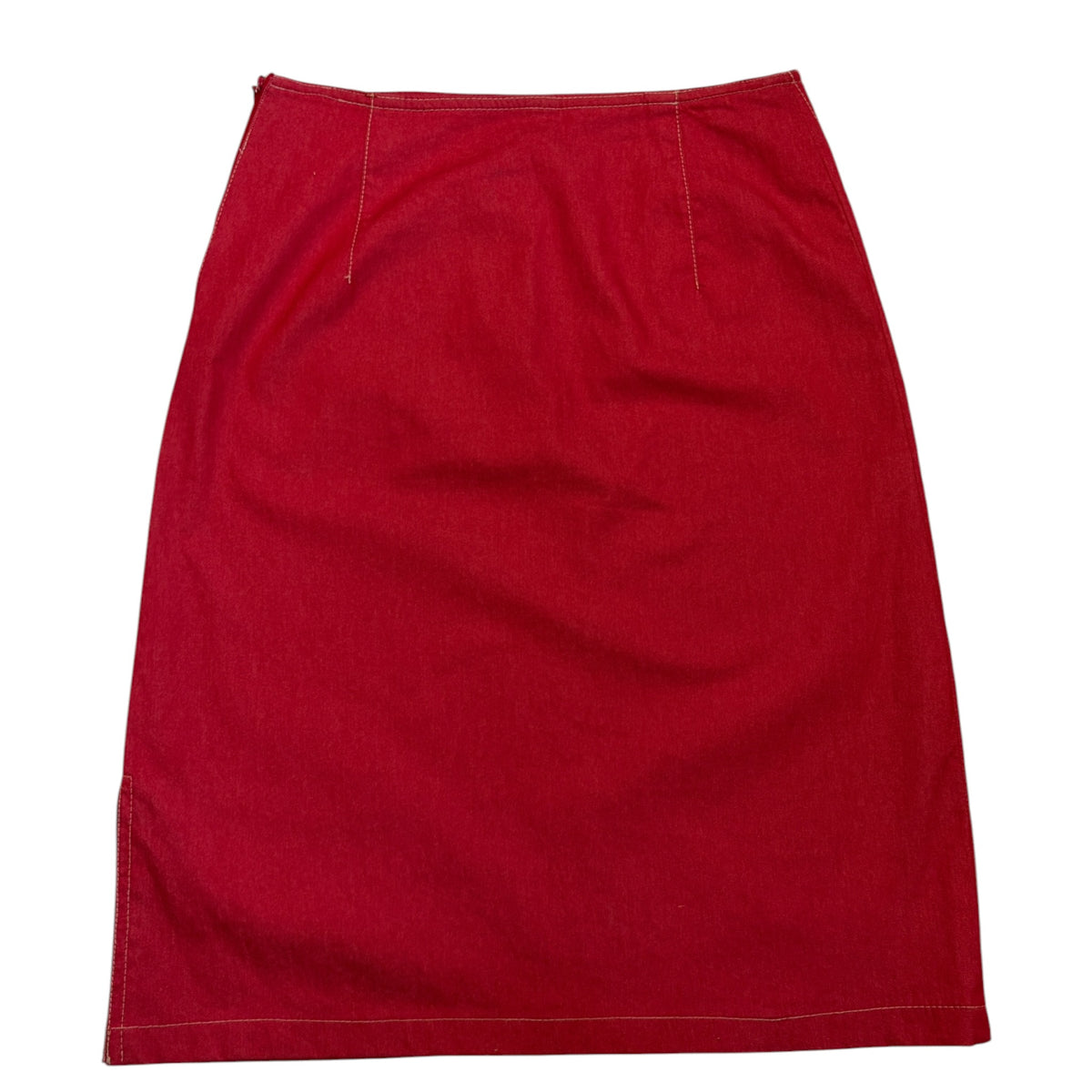 red denim y2k skirt back