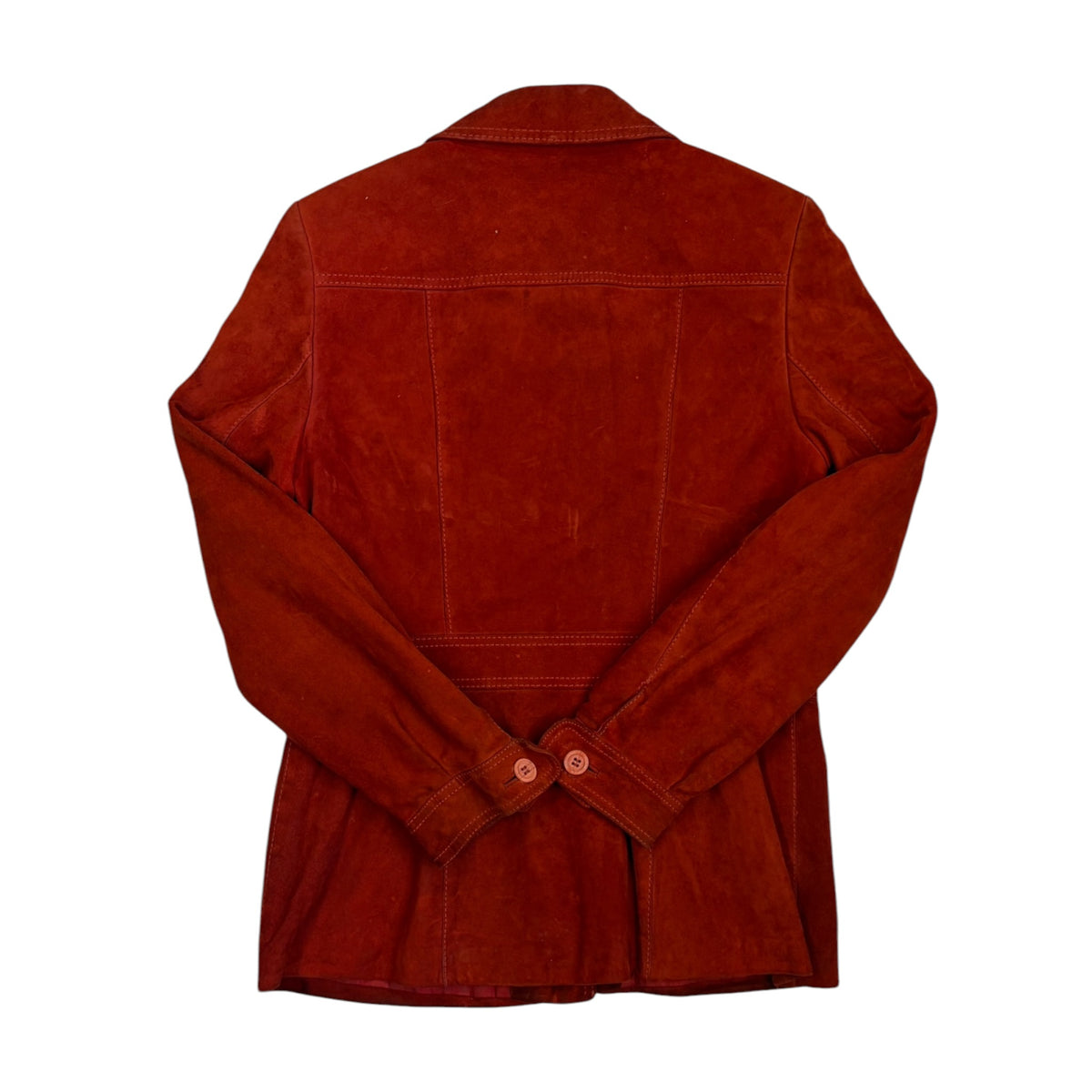 rust suede jacket back