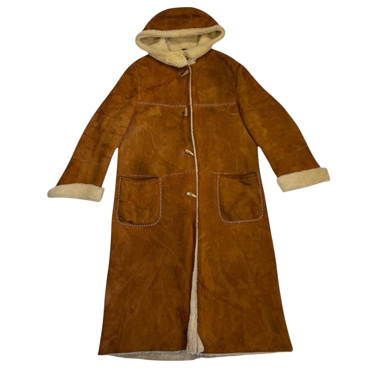 shearling coat with hood