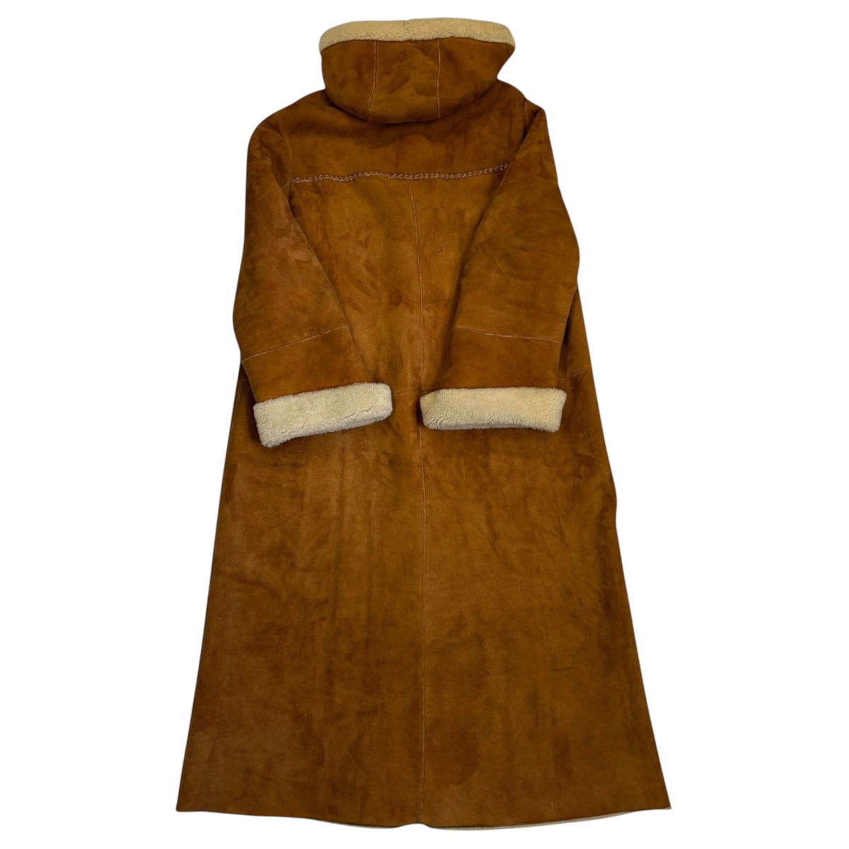 shearling coat with hood back