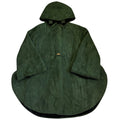 shearling hooded cape with sleeves