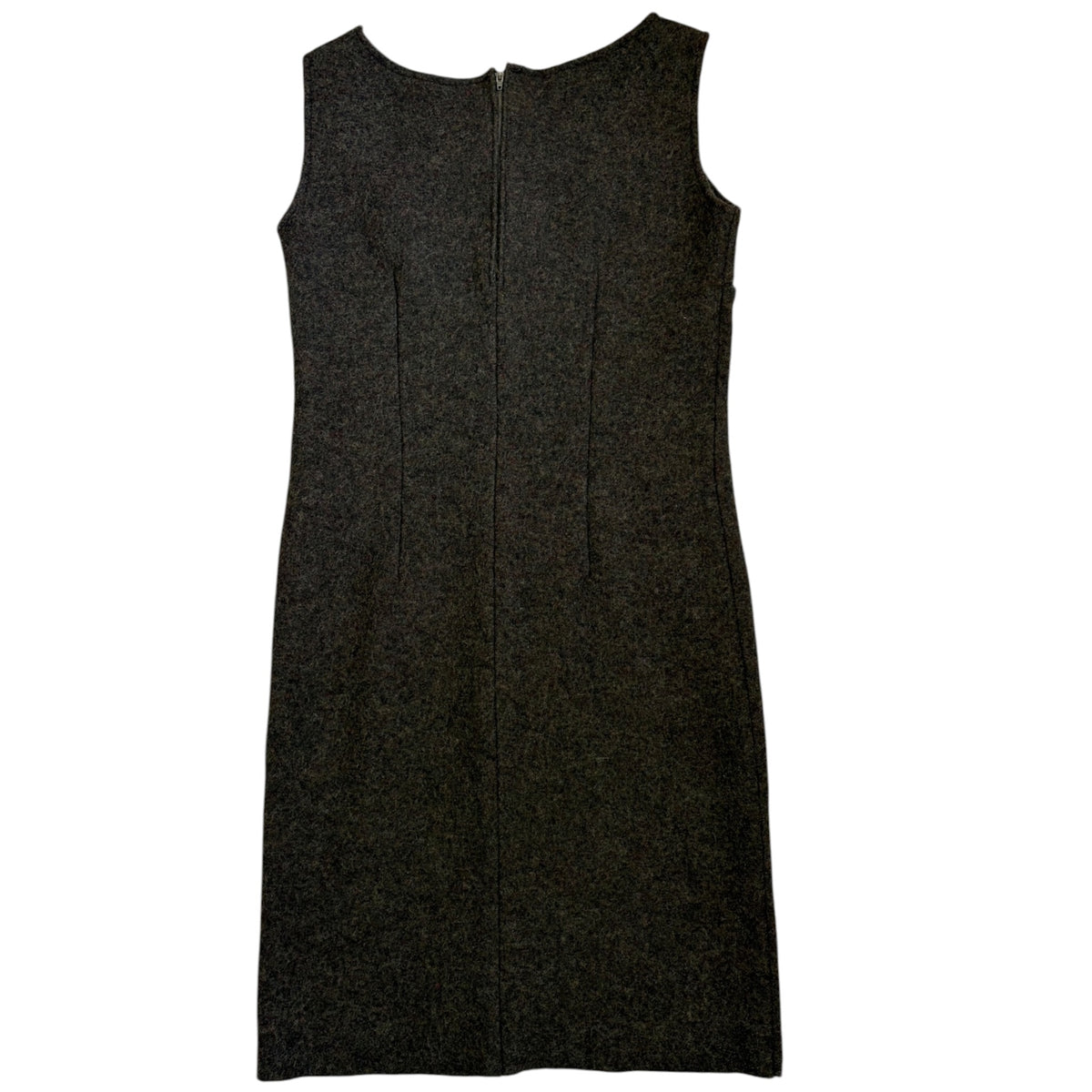 soft charcoal wool etui dress back