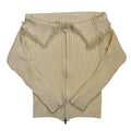 soft off white cardigan with fur collar
