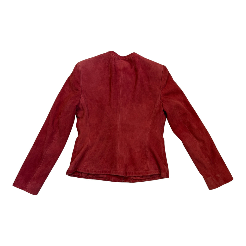 soft red suede jacket back