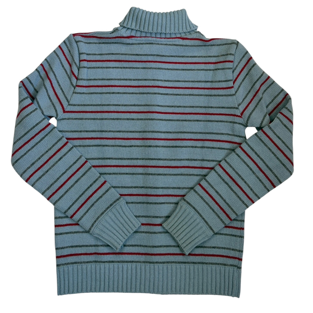 striped zip cardigan back