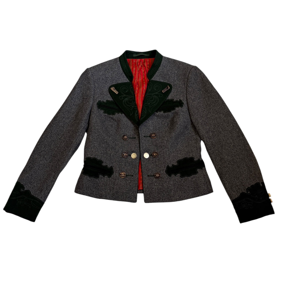 traditional austrian trachten jacket grey