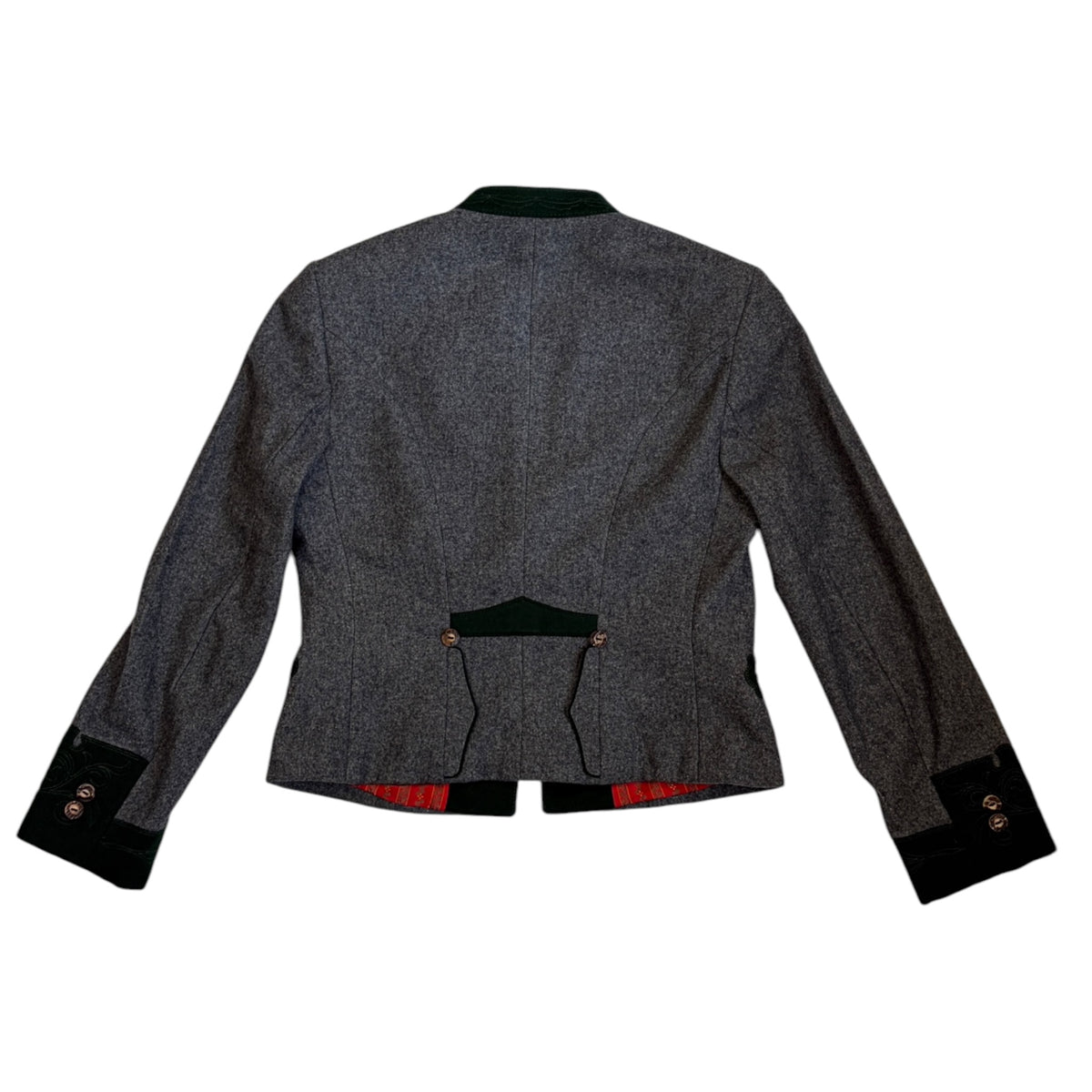 traditional austrian trachten jacket  grey back