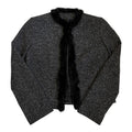virgin wool jacket with faux fur trim