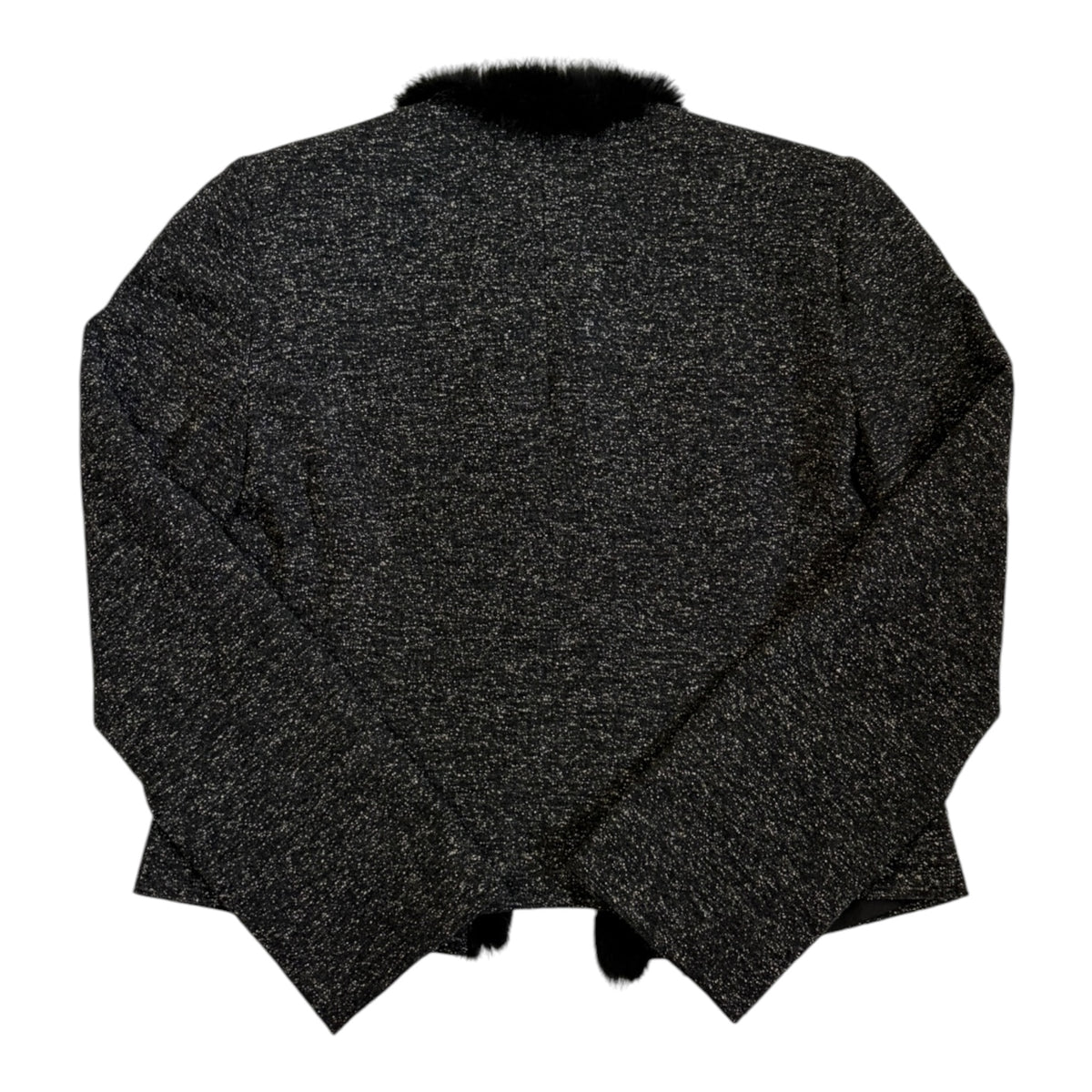 virgin wool jacket with faux fur trim back
