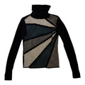 wool turtle neck with leather details